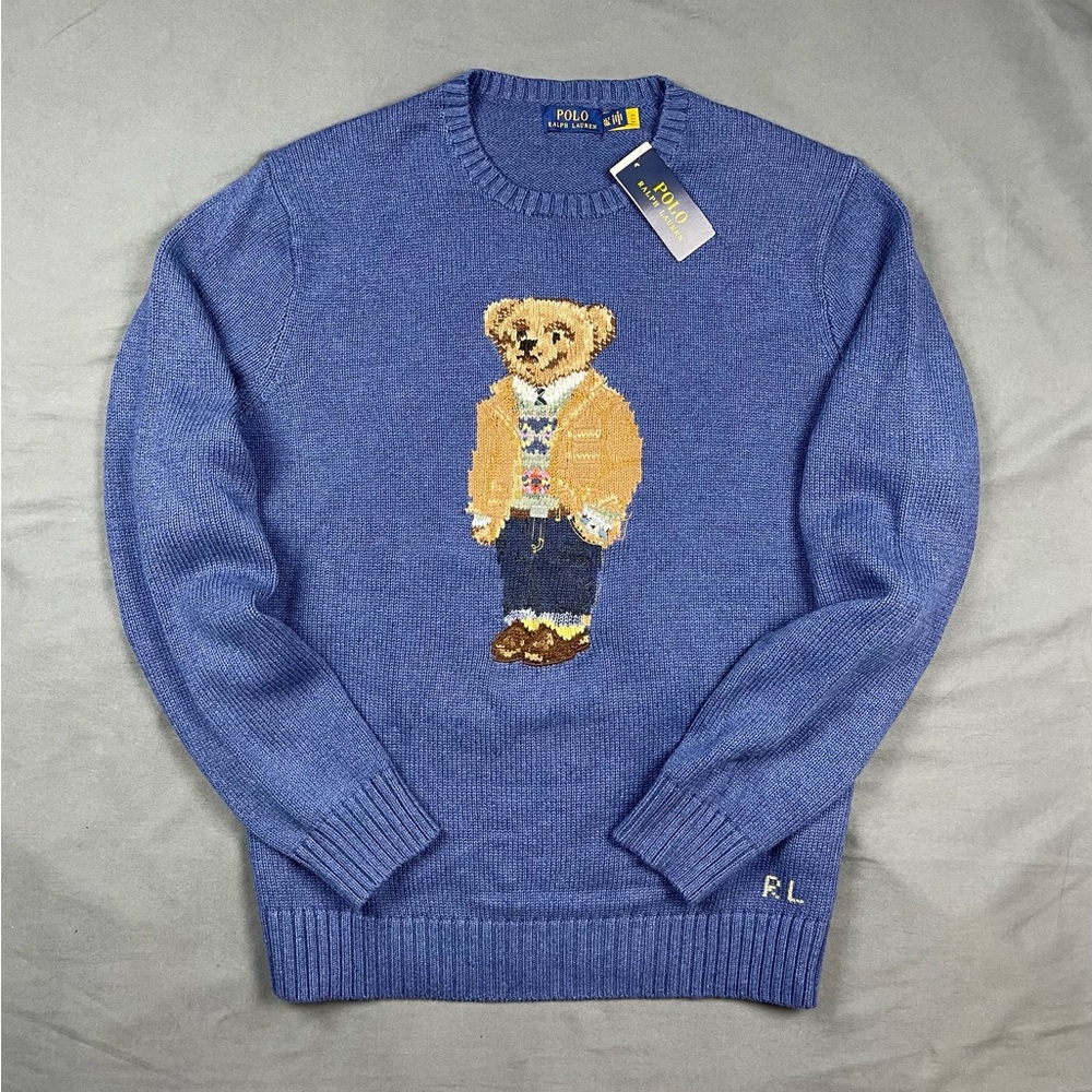 Polo Ralph Lauren Polo Bear Knit Sweater RL Blue $428.00